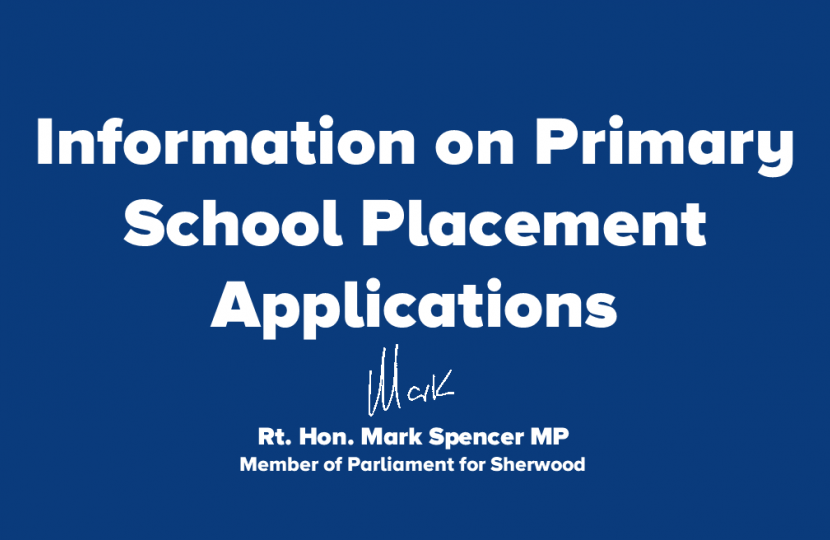 Info on Primary School Placement Applications